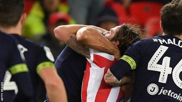 Bradley Johnson and Joe Allen were both both booked following the incident