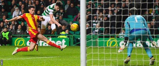 Kieran Tierney scores for Celtic