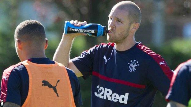 Philippe Senderos in training with Rangers