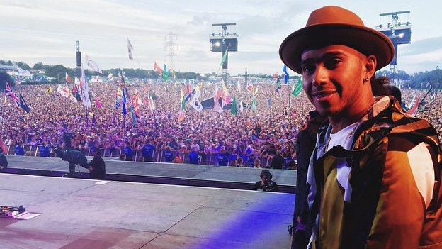 Lewis Hamilton at Glastonbury