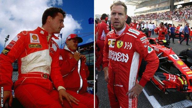 Eddit Irvine and Sebastian Vettel