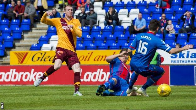 Stephen Pearson in action against Inverness