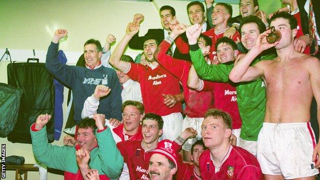 Wrexham celebrate victory over Arsenal