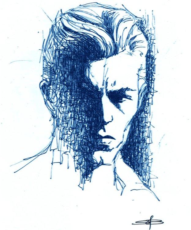 Steve Beaumont sketch of David Bowie