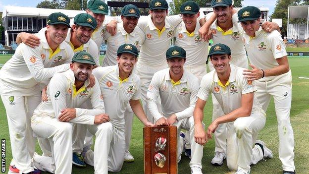 Australia celebrate winning the series against Sri Lanka