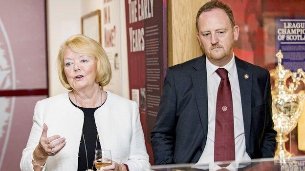 Hearts owner Ann Budge and chief operating officer Scot Gardiner