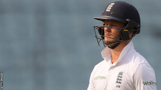 England's Ben Duckett reacts after being dismissed against Bangladesh