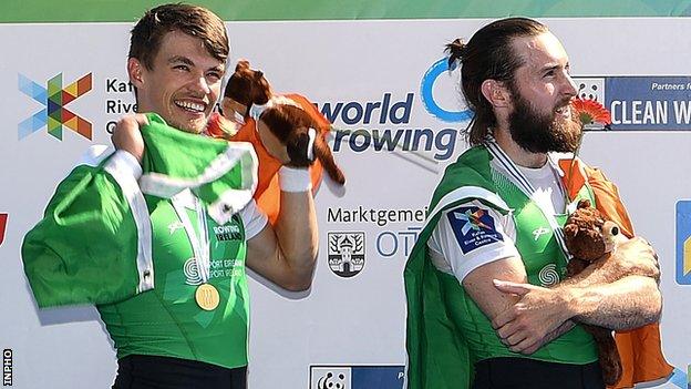 Fintan McCarthy and Paul O'Donovan won the lightweight men's double title in Linz