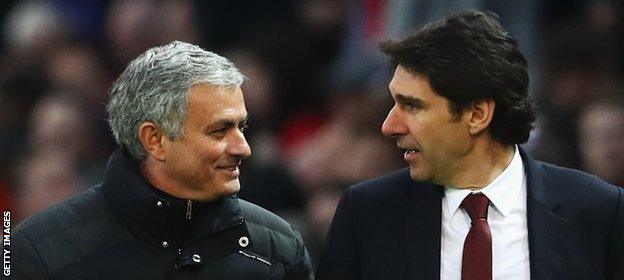 Jose Mourinho (left) and Aitor Karanka