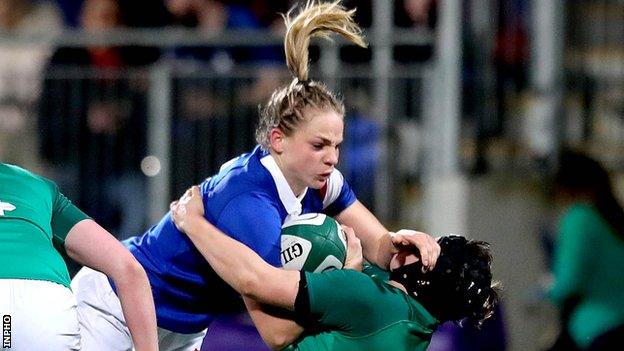 Romane Menager was sent off in the second half at Donnybrook