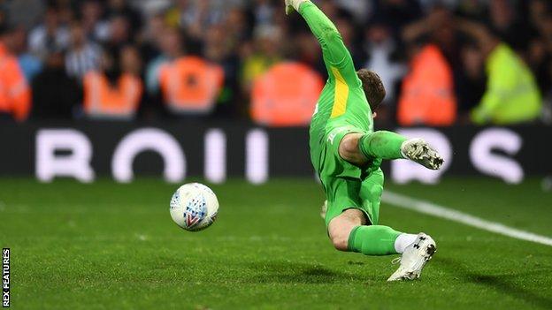 Jed Steer saves a penalty