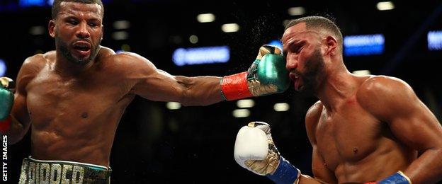 Badou Jack and James DeGale fight action