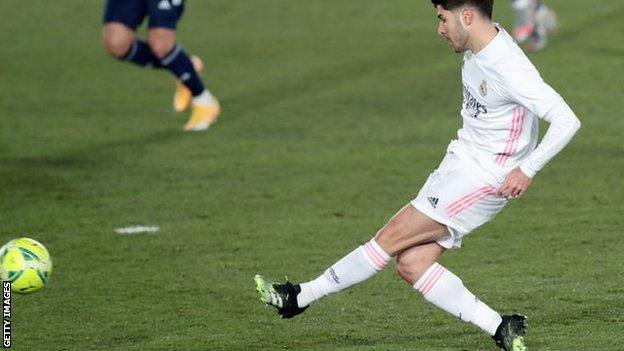 Marco Asensio scores Real Madrid's second against Calta