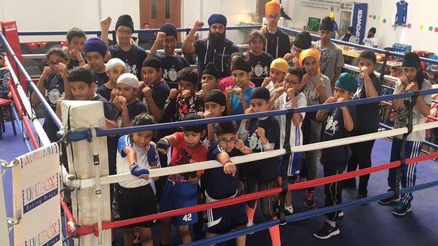 Young boxers at the Khalsa Akhara Coventry boxing club