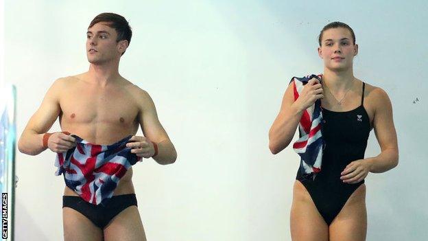 Tom Daley and Grace Reid pictured at the World Championships in South Korea last year