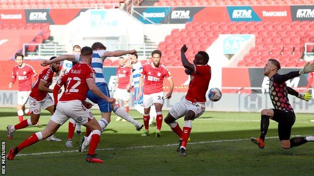 Rob Dickie scores for QPR against Bristol City