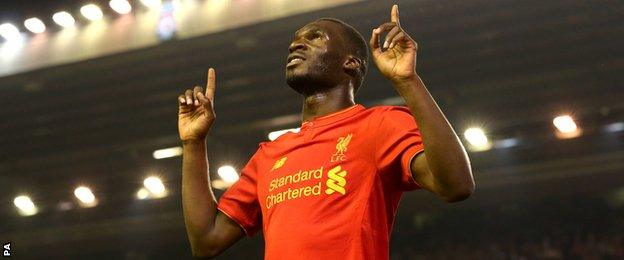 Christian Benteke celebrates