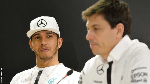 Lewis Hamilton and Toto Wolff