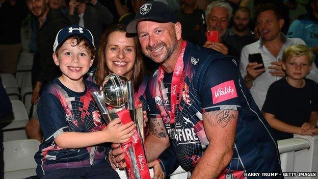 Darren Stevens is now one of only four cricketers with three English T20 winners' medals to his name