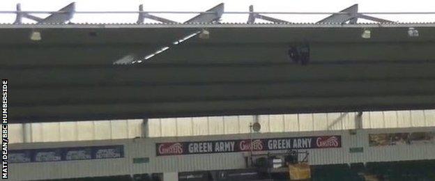 Damaged Plymouth Argyle roof