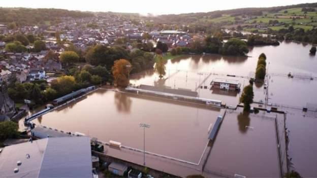 Belper Town FC ground flooded