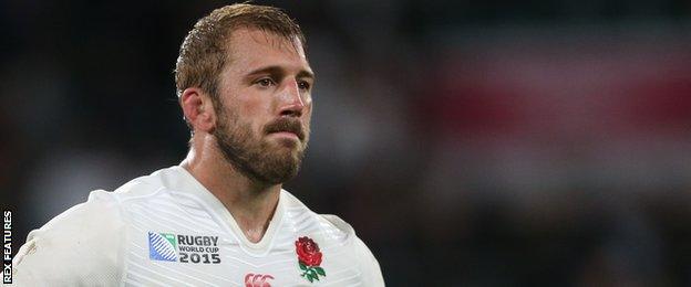 Then England captain Chris Robshaw looks dejected after his side crashed out of the 2015 World Cup