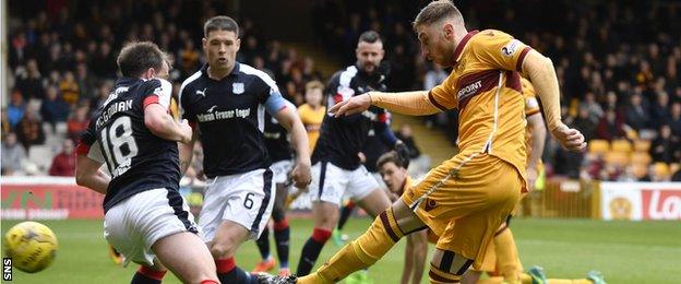 Louis Moult scores Motherwell's opening goal