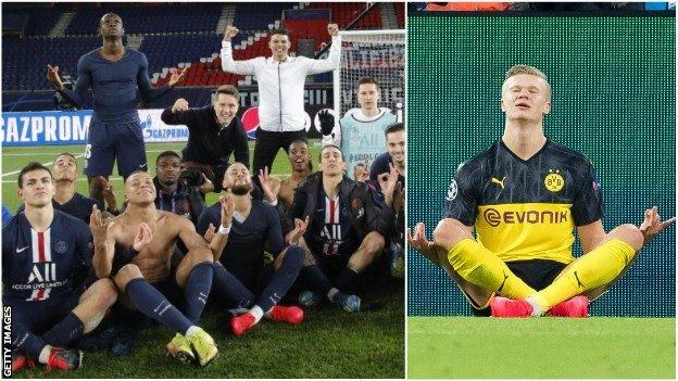 PSG copied Haaland's celebration on the pitch and in the changing room