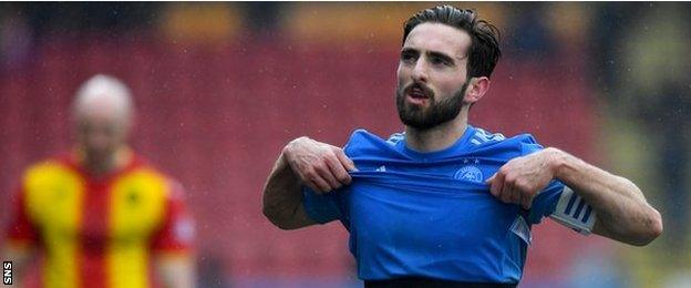 Aberdeen captain Graeme Shinnie against Partick Thistle