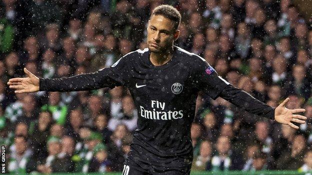 Brazilian star Neymar opened the scoring at Celtic Park