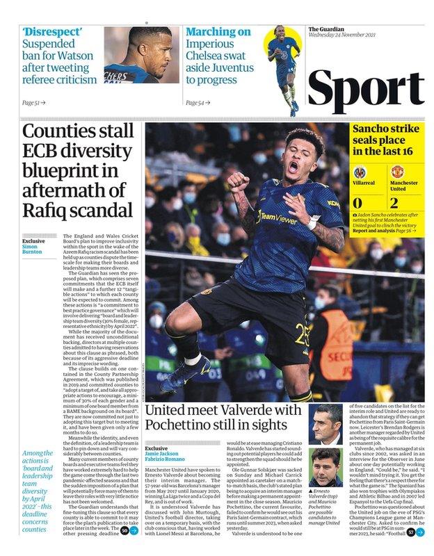 The Guardian back page