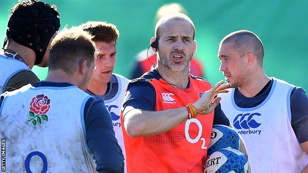 Paul Gustard during an England coaching session