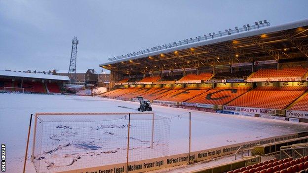 Tannadice under snow during the week