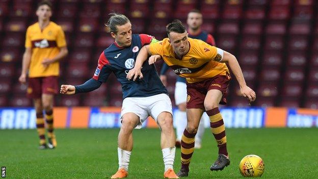 David Turnbull playing for Motherwell colts against Sligo Rovers in 2018