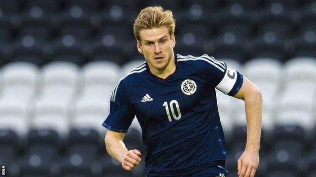 Stuart Armstrong captained Scotland Under-21s while at Dundee United