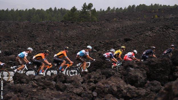 Giro d'Italia on Mt Etna