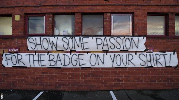 Banner outside Fir Park