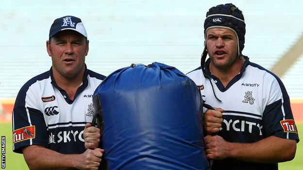 Auckland coach Wayne Pivac and captain Xavier Rush