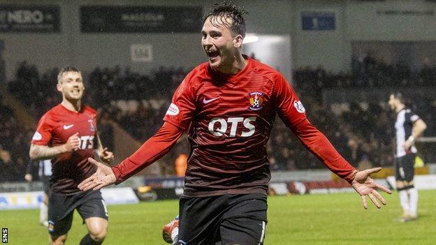 Liam Millar celebrates scoring for Kilmarnock against St Mirren