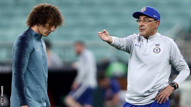 Maurizio Sarri and David Luiz