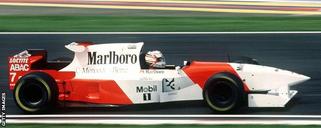 Nigel Mansell driving a 1995 McLaren