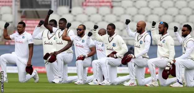 West Indies take a knee