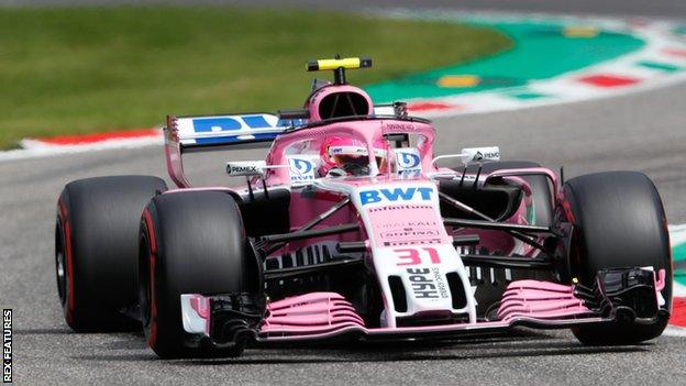 Esteban Ocon in action for Force India