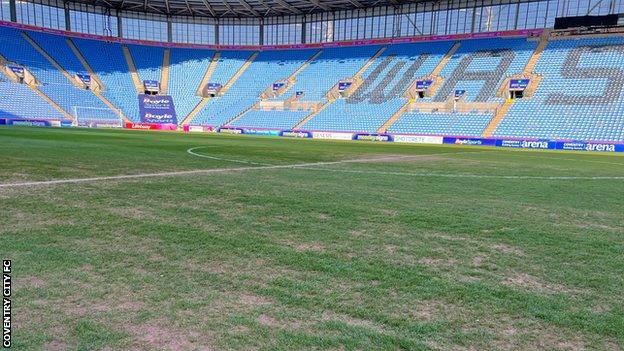 The pitch at the Coventry Building Society Arena