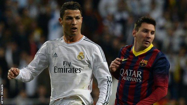 Cristiano Ronaldo (left) and Lionel Messi