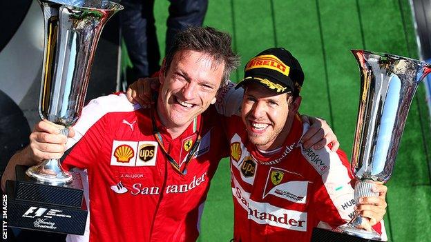 James Allison (left) and Sebastian Vettel