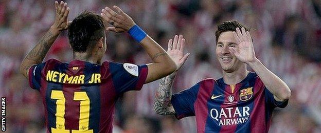 Neymar and Lionel Messi