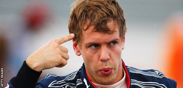 Sebastian Vettel after colliding with Mark Webber in Turkey, 2010