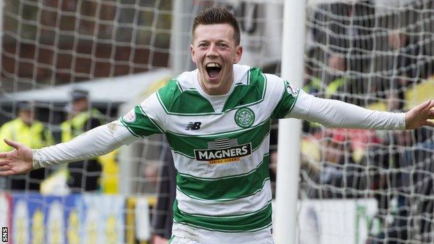 Celtic's Callum McGregor celebrates against Partick Thistle