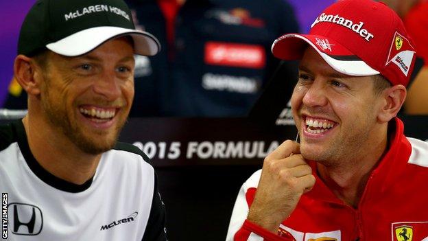 Jenson Button and Sebastian Vettel